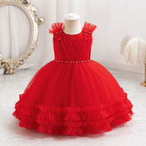 À Yrs enfant été bébé filles <span class=keywords><strong>robe</strong></span> de cérémonie enfants S perle <span class=keywords><strong>Tulle</strong></span> princesse robes de soirée pour mariage Tutu effectuer Vestido - Product Image 4