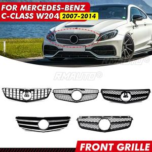 กระจังหน้ารถยนต์คุณภาพสูงสำหรับ Mercedes Benz C Class W204 C180 C200 C300 C350 ปี 2007-2014 กระจังหน้าทรงสปอร์ต - Product Image 1