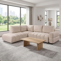 Canapé convertible en velours deux places en forme de L, lit escamotable confortable, mobilier de salon – Vente en gros