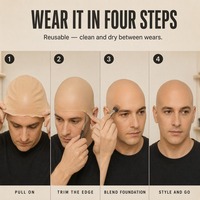 Bonnet Chauve Professionnel en Latex Réaliste pour Effets Spéciaux Cinématographiques Maquillage Réutilisable Couvre-Tête Extensible Effet Peau