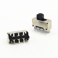 Interrupteur coulissant vertical rectangulaire à 6 broches pour montage en surface, 2 voies, 17*8mm, 2 rangées, pour appareils Internet