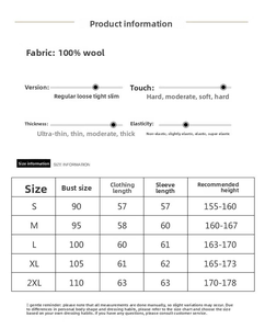 100% צמר טהור כבל לנשים לסרוג שרוול ארוך עבור הסוודר פונה צווארון אפור למטה לחצן העליון - Product Image 6