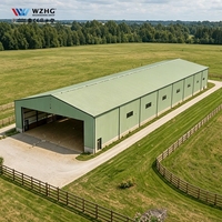 Bâtiments modernes préfabriqués en structure acier, arénas équestres, grandes salles d'entraînement équestre intérieures à faible coût et à portée libre