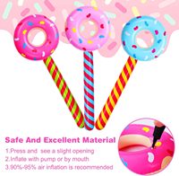6 Ballons Géants Gonflables en Forme de Donut de 33 Pouces, Décoration de Fête d'Anniversaire Thème Bonbons, Accessoire Sucette en Forme de Donut, Nouveauté en Plastique pour Fête