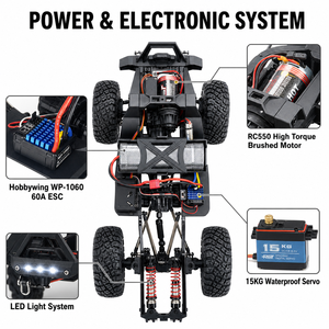 RGT EX86181 1/10 4WD RC Crawler Crusher RTR Todoterreno con Metal y Resina, ESC de 60A, <span class=keywords><strong>Motor</strong></span> RC550 de Alto Torque, <span class=keywords><strong>2</strong></span>.4G 4CH, Cargador - Product Image 3