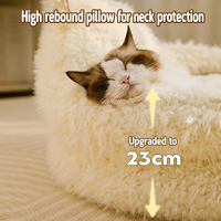 Nouveau lit pour animaux de compagnie en alpaga, toutes saisons, pour un sommeil profond, tapis chaud pour chat, lit pour chien, forme ronde, couleur unie