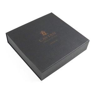 Customized logo High Quality Packaging Black Textured Paper Magnetic Paper <b>Box</b> for Cosmetic Products with Foam Insert - Product Image 1