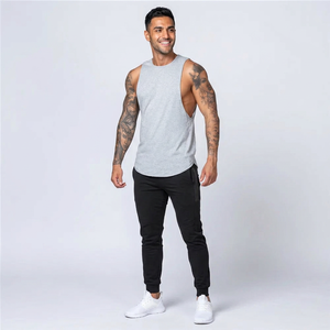 Débardeurs pour hommes en polyester/coton respirant, prix de gros d'usine bon marché, prix personnalisé, débardeurs de sport pour hommes, chemises de course à pied, gilets pour hommes - Product Image 1