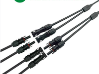 Kit de conectores de alimentación de panel solar Cable adaptador PV paralelo de rama Y 2P MCX M/FF + F/MM carcasa de nailon contacto de cobre duradero