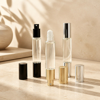 Botol Semprot Roller Kaca 2 in 1 Isi Ulang Kosong Transparan 10ml 12ml untuk Parfum Minyak Esensial Perawatan Kulit