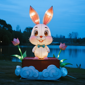 Bán Hot LED-Lit Trứng phục sinh Thỏ đèn lồng đầy màu <span class=keywords><strong>s</strong></span>ắc thủ công trang trí <span class=keywords><strong>s</strong></span>ân vườn cho gia đình trong nhà Tạ Ơn Ngày của Cha - Product Image 6