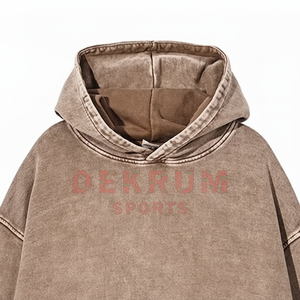 Nouveau sweat à capuche délavé pour homme, manches longues, respirant, mode hiver, fermeture éclair, fourniture ODM, couleur personnalisée, coton/polyester - Product Image 1