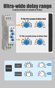 Cntd CDT6-2T216W thu nhỏ hẹn giờ tiếp sức kép thời gian trễ <span class=keywords><strong>v</strong></span>ới IP20 Mức độ bảo <span class=keywords><strong>v</strong></span>ệ AC/DC <span class=keywords><strong>12</strong></span>-240V (50-60Hz) Epoxy bảo <span class=keywords><strong>v</strong></span>ệ - Product Image 5