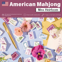 Jeu de Mahjong Américain Moderne de Luxe en Acrylique Gravé Double Face à Trois Couches, 160 Pièces, Emballage Personnalisé, Divertissement pour 4 Personnes