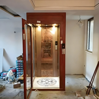 Fabrika Toptan Satış Açık Hava Mini Asansör Dişlisiz Çekişli 2 Kişilik Küçük Ev Asansörü Modern Tasarım Asansör