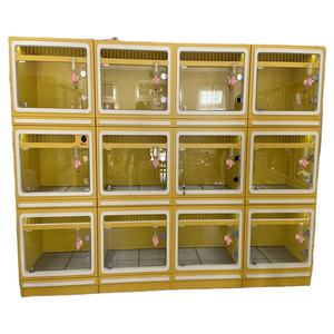 עיצוב האופנה החדש של סין גדול מקורה כלב מסך מלא תצוגה עץ מלא כלוב עם דלת זכוכית אלגנטי כלב בית רהיטים כלב - Product Image 6