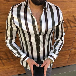 เสื้อเชิ้ตผู้ชายทรงเข้ารูปแบบใหม่สำหรับฤดูใบไม้ร่วงและฤดูใบไม้ผลิ ผ้ากันยับ ระบายอากาศได้ดี พิมพ์ลาย 3 มิติ สไตล์ลำลอง แขนยาว - Product Image 6