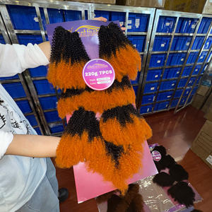 Orientfashion Super Super Zachte Mix Afro Kinky Haar Een Set Van Haar Inslag Met Sluiting Kleurrijk Haar - Product Image 3