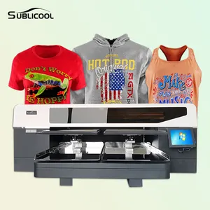 Sublicool en çok satan ürünler A0 DTG giysi doğrudan yazıcı mürekkep püskürtmeli tekstil pamuk dijital baskılı tişört makinesi