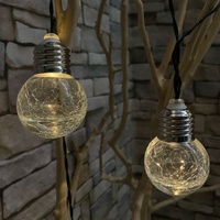 Ampoule solaire en verre craquelée, luminaire d'extérieur, idéal pour un jardin ou une rue, 50 unités