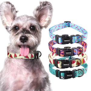 2025 맞춤형 애완견 목줄 새로운 귀여운 화려한 승화 인쇄 로고 디자인 탈착식 나일론 소재 개인화된 패턴 - Product Image 1