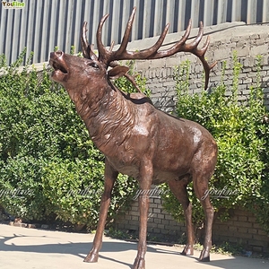 Youfine nhà máy giá đúc cuộc sống kích thước lớn kim loại đồng vườn nai sừng tấm Tượng điêu khắc cho săn bắn mặt đất - Product Image 2