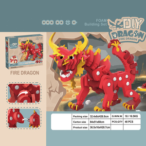 Cartoon Fire Dragon Model <strong>Puzzle</strong> <strong>Blocks</strong> 93pcs Children Assemble <strong>Dinosaur</strong> <strong>Eva</strong> <strong>Foam</strong> <strong>Puzzle</strong> Toys - Product Image 5