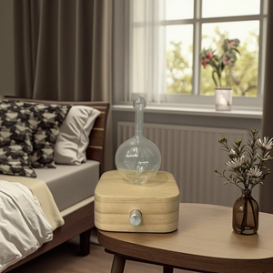 Moderne Luxus Aroma Diffusor Glas Holzkorn elektrische wasserlose ätherische Öl <span class=keywords><strong>Duft</strong></span> robuste Massivholz Tischplatte Installation - Product Image 3
