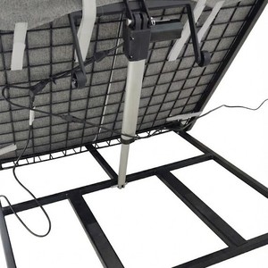 Electric <b>Bed</b> With Adjustable <b>Backrest</b> Gray Steel Frame <b>For</b> Elderly Care Bedroom Use - Product Image 3