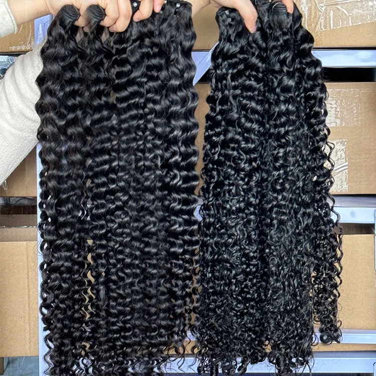 Wholesale cuticle aligned raw hair bundles one single donor raw burmese curly hair unprocessed water wave weave bundles