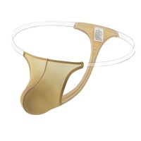 HL107 Sous-vêtements sexy pour hommes, string transparent taille basse en soie glacée, ultra-fin, sans couture, séchage rapide, respirant, pour soirée en boîte de nuit, couple sauvage