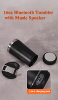 Bouteille isotherme de luxe avec haut-parleur Bluetooth intégré et fonction de recharge, gourde intelligente connectée