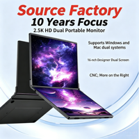 Moniteur portable LCD tactile IPS FHD 1080P de 15,6 pouces à double écran pour ordinateur portable, idéal pour les voyages d'affaires – Vente directe usine