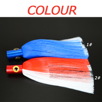 Leurres de pêche à la traîne à grande jupe personnalisés tête en aluminium de 12 pouces jupe en nylon leurres de pêche à la traîne en eau salée leurres de pêche à la traîne marlin