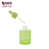 Flacon compte-gouttes cylindrique en verre de 35 ml, couleurs bonbon, vide, rechargeable, pour sérum, huile essentielle, cosmétique
