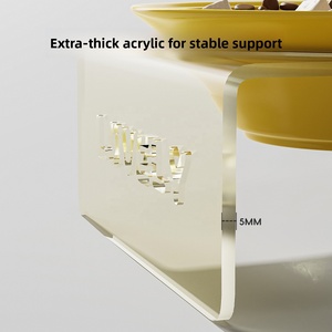 Comedero Elevado de Cerámica para Gatos con Soporte Acrílico, Diseño de Boca Ancha para Evitar la Tensión del Cuello y el Acampanamiento del <span class=keywords><strong>Barbilla</strong></span> en Gatos - Product Image 3