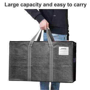 4 Pack <strong>Large</strong> Capacity Moistureproof <strong>Storage</strong> <strong>Bag</strong> Heavy Duty <strong>Extra</strong> Moving <strong>Bag</strong> Tote Clothes Organizer for Quilt Clothing - Product Image 3