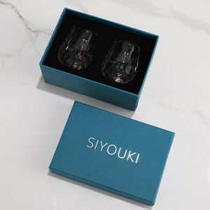 Siyouki ชุดแก้วคริสตัลขนาด0.5ออนซ์ทำด้วยมือเกล็ดทองคำเปลว24K สำหรับวิญญาณ <span class=keywords><strong>Maotai</strong></span> เครื่องดื่มงานชิมเพชร-ของขวัญ-กล่อง - Product Image 2