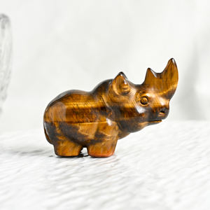 Sculpture de rhinocéros en cristal naturel sculpté, figurine de pierre précieuse de haute qualité pour la guérison énergétique, décoration de la maison et du bureau, fournisseur en gros - Product Image 3