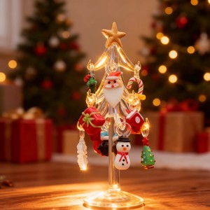 Arbre de Noël <span class=keywords><strong>en</strong></span> <span class=keywords><strong>verre</strong></span> de Murano <span class=keywords><strong>en</strong></span> gros, figurine d'arbre de Noël <span class=keywords><strong>en</strong></span> <span class=keywords><strong>verre</strong></span> soufflé à la main pour décoration de bureau, prix d'usine - Product Image 1