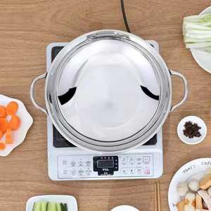 Olla caliente de acero inoxidable con doble asa y base plana, uso comercial, duradera, para restaurantes y bares - Product Image 4