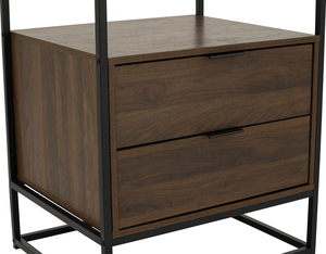 Modern Industrial CAPRI Open Wardrobe with Drawers Walnut Finish Metal Frame Clothes Rack for Loft and Boutique Bedroom - Product Image 4