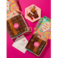 Lot de 25 boîtes cadeaux pour brownies assortis Boîte de mélange de brownies ondulés personnalisée et écologique Boîtes d'emballage pour boulangerie et truffe