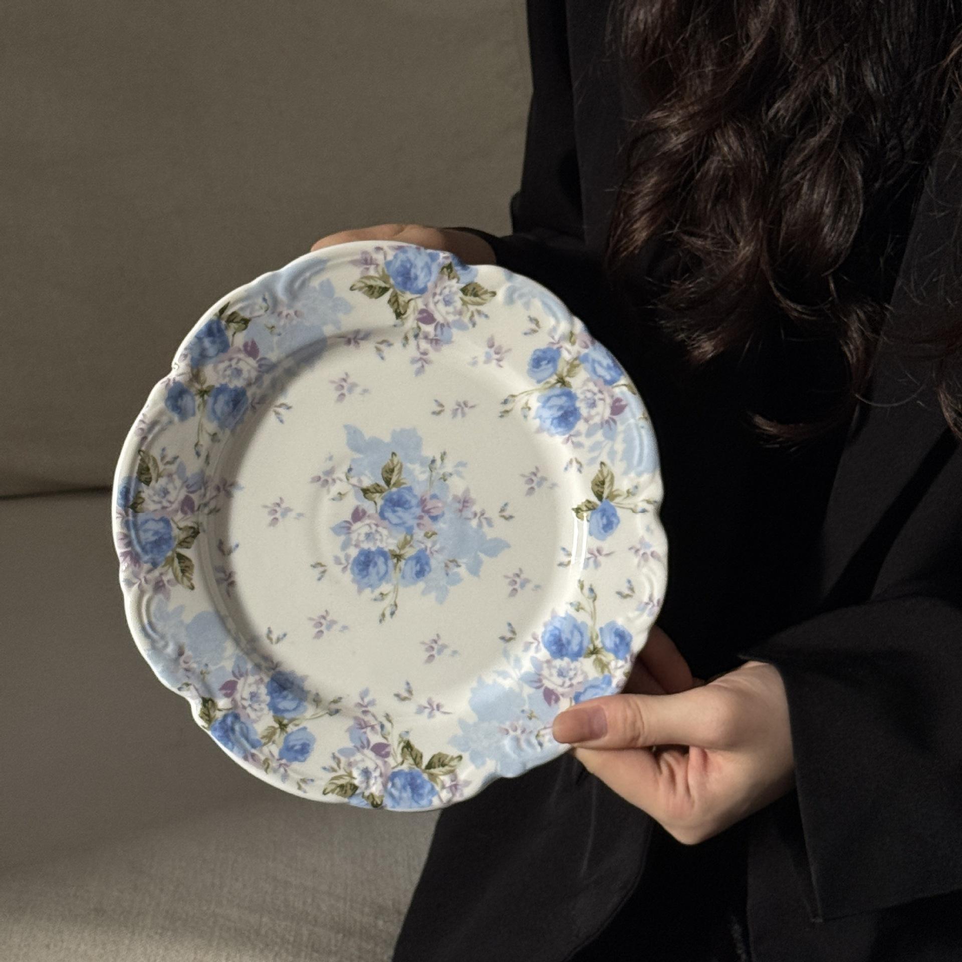 Blue Flower Shadow 8-inch plate 20*2