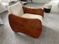 Fauteuil de loisirs moderne en bois de chêne avec revêtement en lin - Chaise d'appoint durable et écologique pour chambre et salon