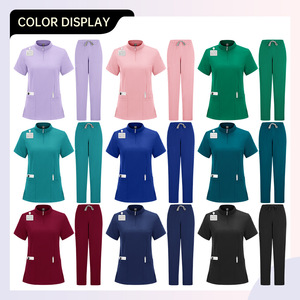 Women <b>Scrubs</b> Uniform Set Solid Color Moisture Wicking Operating Room <b>Clothes</b> Split Design Hospital Workwear S XXL - Product Image 3