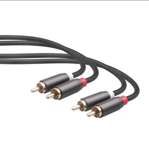 สายสัญญาณเสียงอิเล็กทรอนิกส์ใหม่คุณภาพสูง2RCA ชายกับ2RCA สายสัญญาณเสียง RCA แบบคู่ชุบทอง RCA ปลั๊กสเตอริโอ