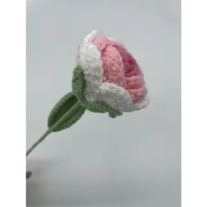 Rose artificielle tricotée fleurs laine tricot Rose fleur éternelle crochet Rose fleur noël saint valentin cadeau