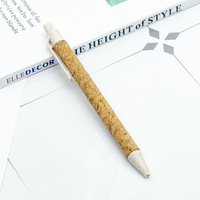 Baril de liège en bois recyclé doux garnitures de blé stylo à bille recyclable écologique stylo d'affaires de bureau promotionnel