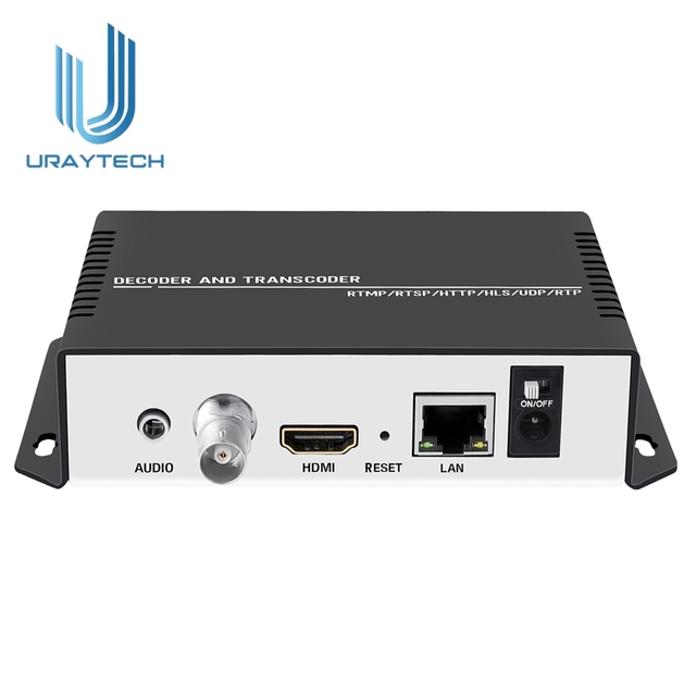 HEVC H.265 H.264 4K FHD IP to IP Video Transcoder Srt Rtmp Video Stream to HDMI CVBS Video Decoder for IP Camera